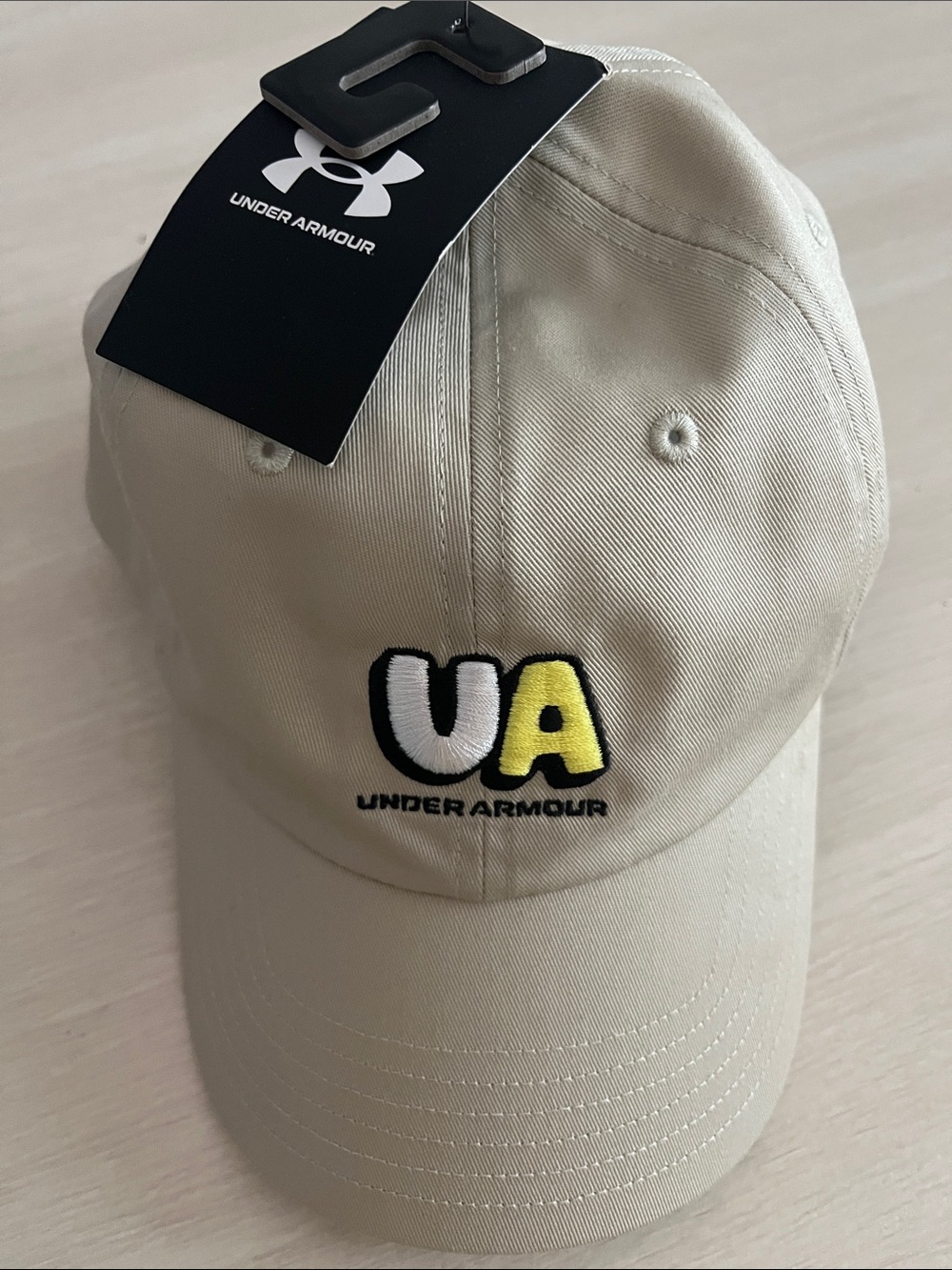 Under Armour Tan Cap with White and Yellow UA